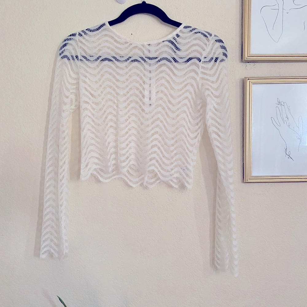 Forever 21, White long sleeve crop top